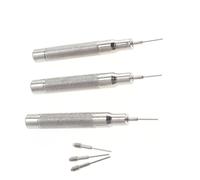 Operitacx Juego de Agujas de Punzonado de Acero Inoxidable para Reparación de Relojes, Set de Repuesto 0.7mm 0.8mm 0.9mm, Herramienta para Abrir y Cambiar Baterías de Relojes