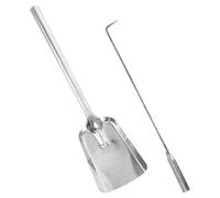 Operitacx Juego de Pala y Tenazas para Chimenea en Acero 45 Resistente a Altas Temperaturas Color Plata Diseño Elegante para Camping y Hogares