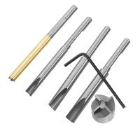 Operitacx Juego de Recortadora de Pluma para Carpintería, Accesorio de Acero Alto Carbono, Kit de 2 Piezas Mandril de Pinza y Neumático de Expansión, Sistema Preciso para Torneado de Madera