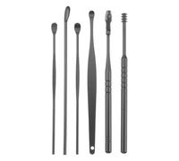 Operitacx Kit de 2 de Palillos Oídos Diseño Espiral, Acero Inoxidable y Silicona, Herramienta para Eliminar la Cera Bolsa Portátil