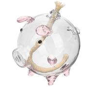 Operitacx Lámpara de Aceite Estilo Creativo y Encantador de Vidrio Rosa Diseño de Cerdito, Recargable y Decorativa para Espacio Interior y Hogar