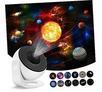 Operitacx Lámpara Proyector de Estrellas para Dormitorio con Discos de Películas Rotación Automática y Base Desmontable para Romántico y Decoración Interior