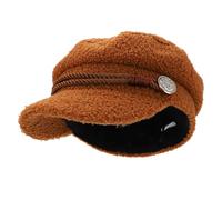 Operitacx Lana de Cordero Elegante Invierno, Gorro Octogonal para Mujer | Estilo Sencillo y Chic, Ajuste para Chicas, Uso Exterior Casual, Color Camello