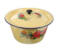 Operitacx Lavabo con Tapa de Esmalte Vintage Hogar, Diseño Retro Fácil de Limpiar y Multifuncional, Adecuado para Cocina y Hotel