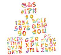 Operitacx Letras Troqueladas Para Tablón De Anuncios Papel Carta De, Diseño De Colores Tie-dye, 72 Piezas, Papel Decorativo Multiusos Para Fiestas Escolares y Decoración De Aula