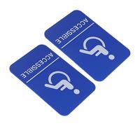 Operitacx Letrero Accesible para Estacionamiento Discapacitados 2 Piezas, Plástico Resistente Color Claro y Azul 23x15 Cm Braille Ada, Señal de Entrada Accesible para Silla de