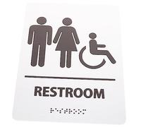 Operitacx Letrero De Baño Accesible Braille Para Discapacidad Señalización De Aseos Unisex Diseño Autoadhesivo Para Instalación Sencilla Espacios Públicos y Negocios