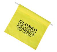 Operitacx Letrero de Baño Cerrado por Limpieza Amarillo de Alta Visibilidad, Señal de Seguridad Retráctil para Entornos Comerciales y Hoteles, Material Plástico Resistente