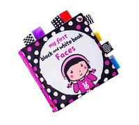 Operitacx Libro para Bebés con Etiquetas Blanco y Negro Resistente al Desgaste Libro Educativo para Estimulación Visual y Cognición Facial para Infantes