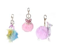 Operitacx Llavero de Gemas de Zorrillo de y de Aleación Unicornio Cabeza Charm Incrustación para 3 Piezas Estilo Moda Decoración de Bolso y Llaves