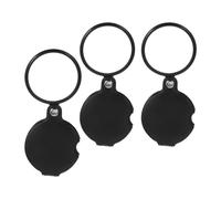 Operitacx Lupa Portátil de Mano Plegable 5X con Funda de Cuero PU y Vidrio, Compacta y Práctica para Lectura, Ciencia y Manualidades, Pack de 3 Unidades