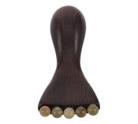Operitacx Masajeador Facial de Madera de Sándalo Varilla y Cuenta de Cuerno de 6.8 Mm, Herramienta Portátil para Acupuntura y Lifting de Ojos, Cuidado Facial Diario y Mejora de Absorción,