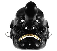 Operitacx Máscara Detalles Negra de Plástico de Japonesa Tengu Tradicional Ligera Decorativa Halloween Artesanales Clásicos y Espacios del Hogar
