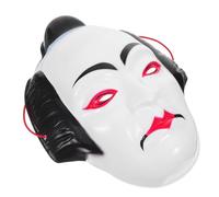 Operitacx Máscara Kabuki Tradicional Japonesa de Plástico para Cosplay de Samurái Unisex, Adecuado para Festivales y Representaciones Teatrales Diseño Auténtico Japonés