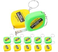 Operitacx Mini Cinta Métrica Automática con Llavero, 12 Piezas, Regla de Acero con Bloqueo Estable, Portátil para Uso en Casa y Exterior Color Aleatorio