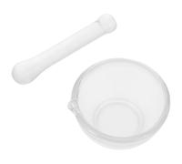 Operitacx Mortero de Vidrio Base Gruesa y Mano para Experimentos Químicos y Uso en Cocina, Práctico y Fácil de Moler, Capacidad 60ml en 1 Set Reutilizable