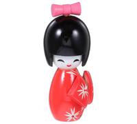 Operitacx Muñecas Japonesas de Kimono de Madera Roja para Decoración Tradicional del Hogar y Oficina Diseño Único y Apariencia Adorable, Ideales como Obsequio Especial