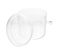 Operitacx Olla de Vapor de Vidrio con Tapa de Bambú, Diseño Transparente con Doble Asa, Resistente al Calor, Gran Capacidad para Cenas Familiares y Reuniones
