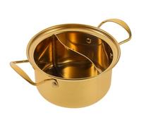 Operitacx Ollas Acero Inoxidable Doradas para Cocinar Shabu Diseño Práctico y Resistente, Olla Pequeña Multifunción Adecuado para Cocina Diaria y Reuniones