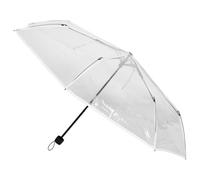 Operitacx Paraguas Automático Transparente Plegable para Mujer, Resistente al Viento, Compacto y Fácil de Transportar, Adecuado para Bolso o Maleta, Estructura de Madera y Pvc