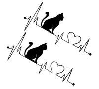 Operitacx Pegatinas Decorativas de Gato en Pvc Negro para Ventanas y Muebles, Fáciles de Quitar, Pack de 2 Piezas para Adornar Tu Coche o Casa