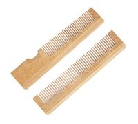 Operitacx Peine para Barba de Bambú 2 Piezas Peine Alisador Práctico y Portátil para Hombres Pequeño para Cuidado y Peinado de Bigote en Viaje