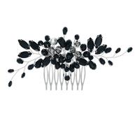 Operitacx Peineta de Cristal Negro para Novia, Accesorio de Boda Cristales, Tocado Delicado para Dama de Honor y Fiesta, Peine Lateral Elegante para Peinados Obsequios