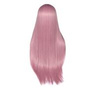 Operitacx Peluca Rosa Larga y Lisa para Mujer y Niña, Restylable y Súper Cómoda Material de Alta Temperatura, Adecuada para Cosplay y Ocasiones Formales
