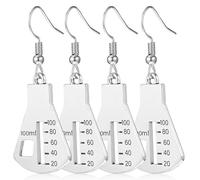 Operitacx Pendientes Colgantes Retro para Mujer Diseño de Vaso Erlenmeyer en Aleación Plata, 2 Pares para Ocasiones Casuales y Fiestas, Joyería Única para Profesores de Química