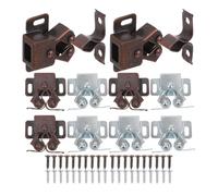 Operitacx Pestillos de Gabinete Doble Rodillo 10 Juegos Metálicos con Tornillos, Cierre Fuerte para Puertas de Armarios y Cocina, Pestillo Oculto Resistente para Muebles y Autocaravana