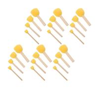 Operitacx Pinceles de Esponja Redondos para Pintura 60 Unidades con Mango de Madera, Pinceles de Esponja Circulares para Manualidades y Arte Infantil, Herramientas Versátiles para