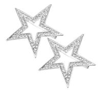 Operitacx Pinza para Bufanda y Chal de Aleación en Forma de Estrella Plateada, Adorno Decorativo y Versátil para Mujeres Día Madre y Fiestas, Paquete de 2 Piezas