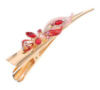 Operitacx Pinza Pelo de Mujer Vintage Cristales Decorativos, Metálica, Cómoda y Resistente, Adecuado para Bodas y Fiestas
