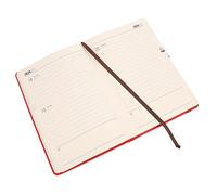 Operitacx Planificador Académico Cuaderno Inglés con Tapa de Piel Sintética Agenda Diaria Días para Estudiantes Viajeros y Oficina Libro Organizador Práctico y Compacto Rojo