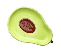 Operitacx Plato de Cerámica con Forma de Aguacate Verde Bandeja para Frutas y Postres Plato para Ensalada para Uso Doméstico y Restauración