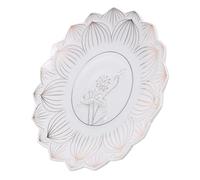 Operitacx Plato de Fruta de Cerámica de Color Blanco de 18cm para Ofrendas Budistas, Bandeja Decorativa Elegante para Uso en Templo y Ceremonias Religiosas