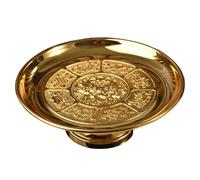 Operitacx Plato de Frutas Budista de Aleación Dorado Retro, Bandeja Ahorradora de Espacio para Ofrendas en Templo, Adecuado para Regalos de Comunión y Suministros Budistas