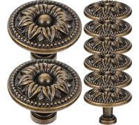 Operitacx Pomos de Puerta Vintage 8 Piezas Tiradores Redondos de Cajón Diseño para Armarios Tocadores 100% Zinc Estilo Retro