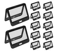 Operitacx Porta Credencial de Plástico Rígido Horizontal, Estuche Transparente para Tarjetas de Crédito y Oficina, Protector Doble Cara Tamaño 4x3 Pulgadas, Pack 15 Unidades