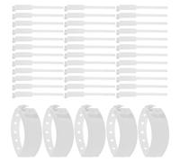 Operitacx Pulsera Superficie para Escribir, Paquete de 100 Unidades de Identificación Médica de Color Blanco de Pvc, Resistente al Agua y Reutilizable para Hospital para Pacientes