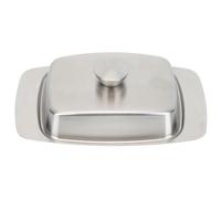 Operitacx Recipiente con Tapa para Mantequilla de Acero Inoxidable Borde Liso y Diseño Elegante, Multipropósito para Mantequilla, Queso y Pan Hogar