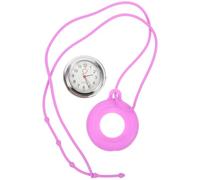 Operitacx Reloj de Enfermera de Silicona, Redondo y Portátil, Reloj de Bolsillo Colgante para Doctoras y Enfermeras, Uso Diario