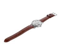 Operitacx Reloj Mecánico Manual con Esfera Redonda Hueca para Hombre Winner 036 Correa de PU y Aleación Duradera, Diseño Moderno con Números Romanos y Estilo de Moda