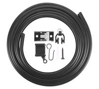 Operitacx Rieles de Cortina Curvos Negros de 5 Metros con Montaje en Techo, Pista Flexible de PVC y Acero para Balcón y Ventana con Accesorios y Deslizadores Suaves