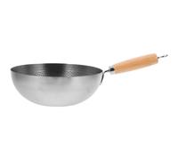 Operitacx Sartén Diseño Panal Wok de Acero Inoxidable sin Revestimiento Antiadherente Fácil de Limpiar para Cocinar y Asar en Cocina