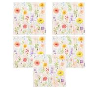 Operitacx Servilletas de Papel Desechables Diseño Floral, Cuadradas, de Pulpa de Madera, Fáciles de Doblar, para Ambientar en Fiestas Navideñas y Uso Hogar
