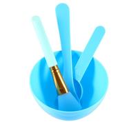 Operitacx Set de 4 Piezas para Mascarillas Faciales Cuencos Rígidos, Pincel de Silicona, Varilla Mezcladora y Bolsa Gruesa Azul Claro, Kit Profesional para Bricolaje y Cuidado Facial