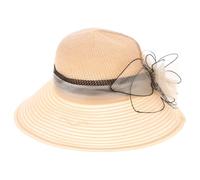 Operitacx Sombrero de Verano para Mujer Organza Beige, Cómodo y Transpirable, ala Ancha Adecuado para Celebracion Verano y Viajes de Moda