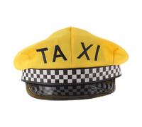 Operitacx Sombrero Vintage de Conductor de Taxi Amarillo para Adultos con Ala Ancha, Material Poliéster Resistente que Mantiene la Forma, Adecuado para Teatrales y Halloween