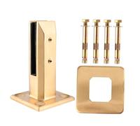 Operitacx Soporte de Vidrio Inoxidable sin Taladro con Tapa y Tornillos Abrazadera Duradera para Fijación de Cristales Práctica y para Uso Diario Acabado Dorado Mate